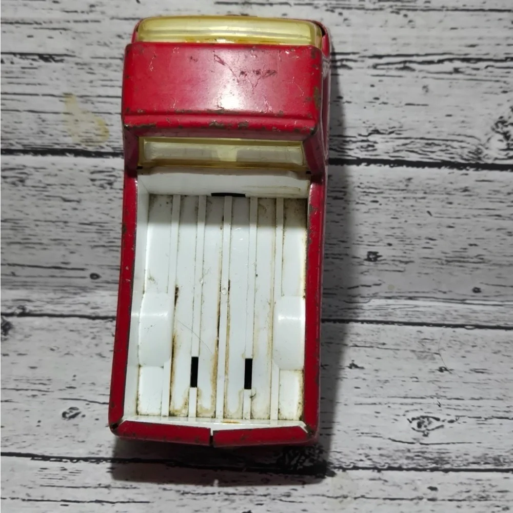Vintage 1970s Tonka Pressed Steel Mini Red Pickup Truck Utility Truck 4.5